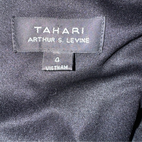 TAHARI Arthur S Levine Women’s SZ 4 Black A-Line Dress With Bateau Neckline - Picture 5 of 6